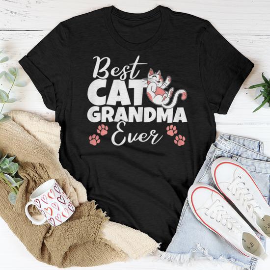 Best Cat Grandma Ever Kitty Owner Grandmother Kitten Lover Women T-shirt |  Seseable CA