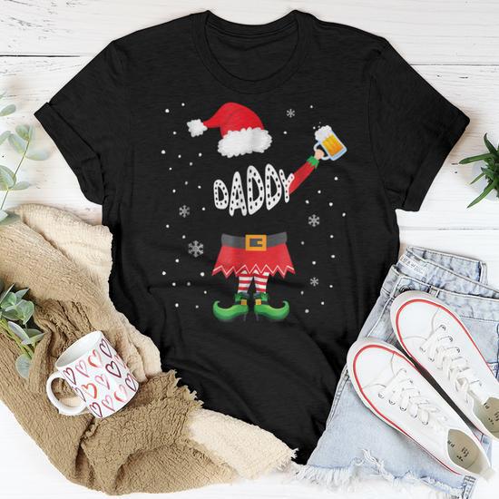 Daddy Elf Matching Family Christmas Pajamas Elves Women T shirt