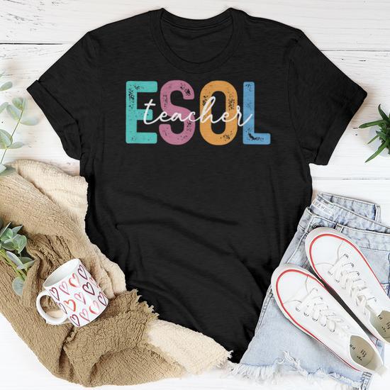 ESOL Teacher Boho Graphic T-Shirt - Side View