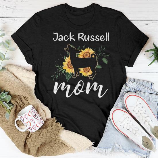 Funny Jack Russell Mom Sunflower Dog Lovers Mothers Day Gift Women T shirt Seseable UK