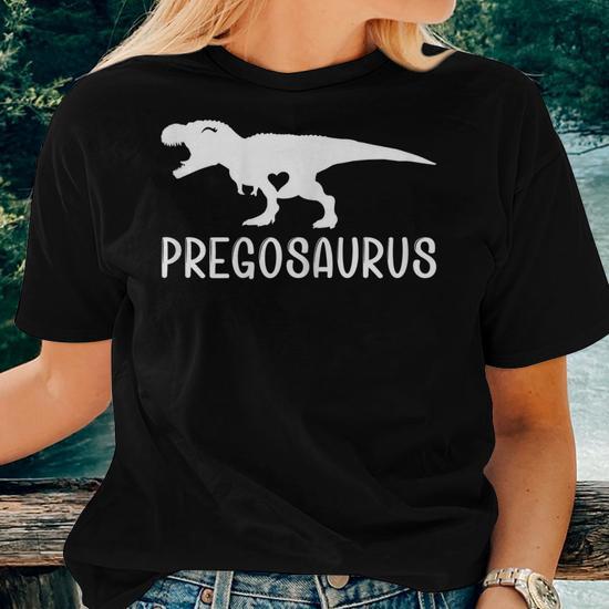 Pregasaurus Rex Mom Pregnancy Dinosaur Pregnant Women Women T shirt Mazezy