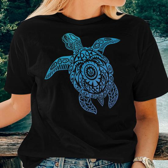 Gift For Sea Turtle Gifts Blue Turtle Ocean Hawaii Shirt Button