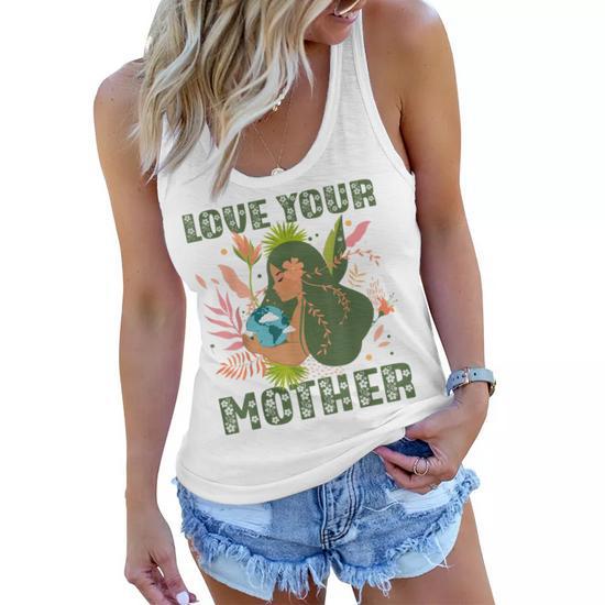 Love Your Mother Pachamama Earth Day Nature Environmental Women Flowy Tank