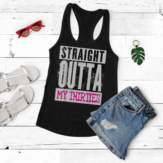 Go All Out Women's 'Hello Forty' Funny 40th Birthday Sleeveless Tank Top