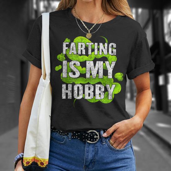 Farting Is My Hobby For Kids Adults Funny Green Fart Unisex T Shirt Mazezy DE