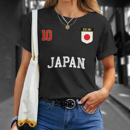 Japan Soccer Team 10 Retro Japanese Flag Nihon T-shirt - Thegiftio