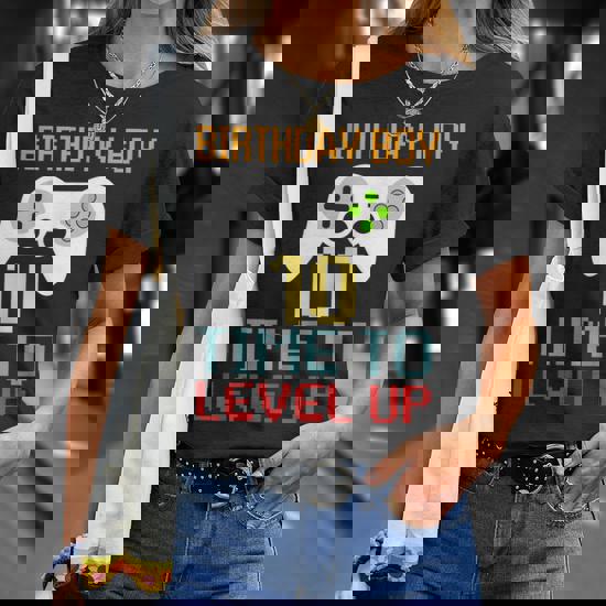 Kids Level 10 Unlocked T-Shirt 10th Video Gamer Birthday Gif Kids Level 10 Unlocked T-Shirt 10th Video Gamer Birthday Gif