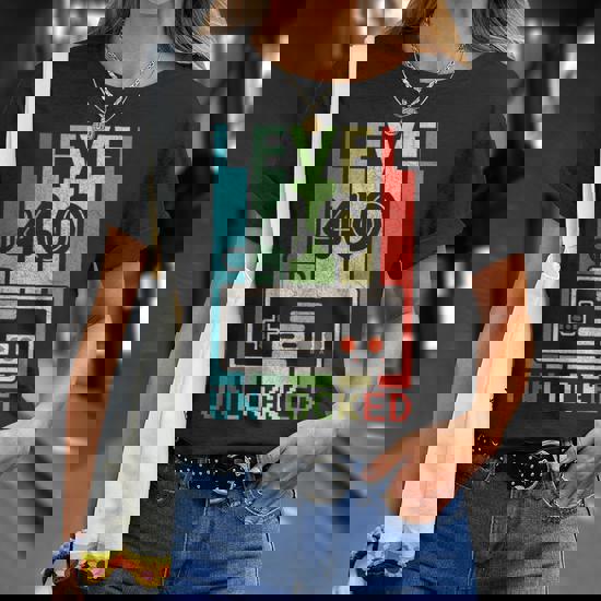 Level 40 Unlocked Shirt Video Gamer 40th Birthday Gifts Tee T-Shirt Level 40 Unlocked Shirt Video Gamer 40th Birthday Gifts Tee T-Shirt