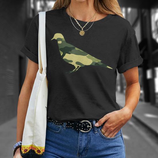 Military Dove Camo Men Print Us Pigeon Bird Veteran T-Shirt - Seseable