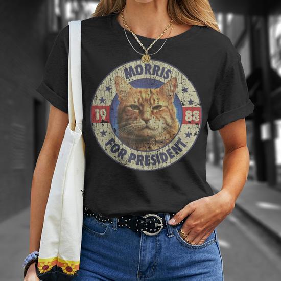 Morris the cat t shirt hotsell