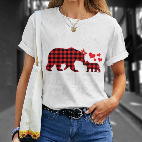 Deedee Bear Christmas 2022 Red Buffalo Plaid Pajamas T shirt Thegiftio UK