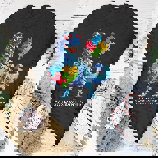 Dinosaur Puzzle Piece T Shirt Autism Awareness Boys Kids Men Dinosaur Puzzle Piece T Shirt Autism Awareness Boys Kids Men
