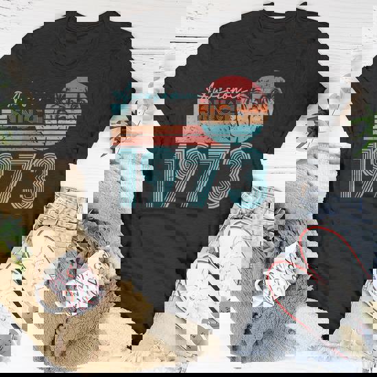 Awesome Since 1973 Retro Beach Sunset Vintage-1973 T-Shirt | Seseable UK