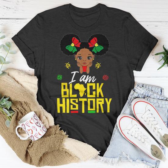 I Am Black History Month For Kids Girls Afro American T Shirt Seseable CA