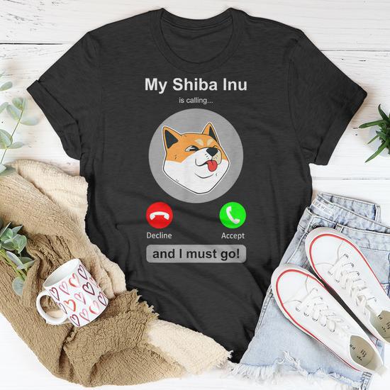 Funny Shiba Inu Shiba Calling Shiba Inu Dog Unisex T-Shirt | Mazezy