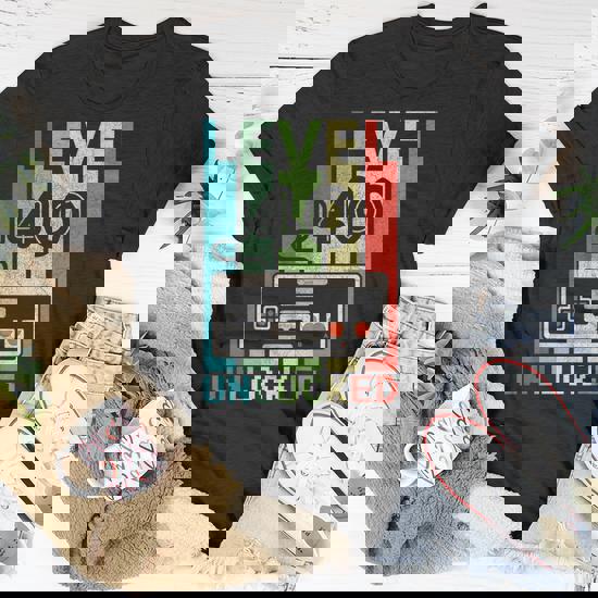 Level 40 Unlocked Shirt Video Gamer 40th Birthday Gifts Tee T-Shirt Level 40 Unlocked Shirt Video Gamer 40th Birthday Gifts Tee T-Shirt