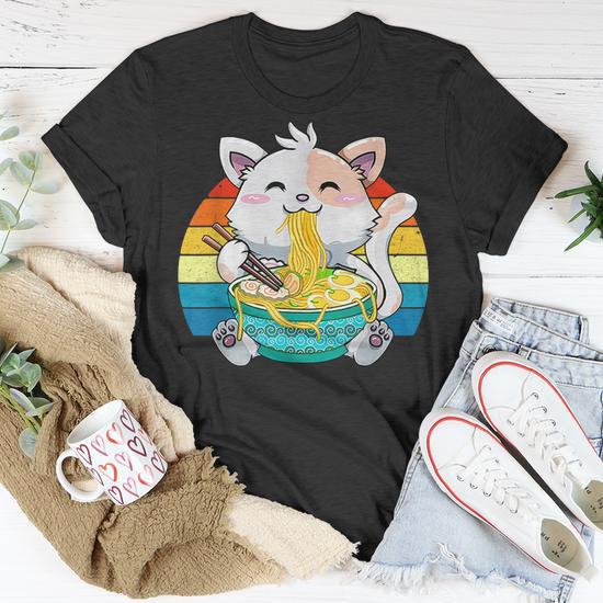 Ramen cat t shirt best sale