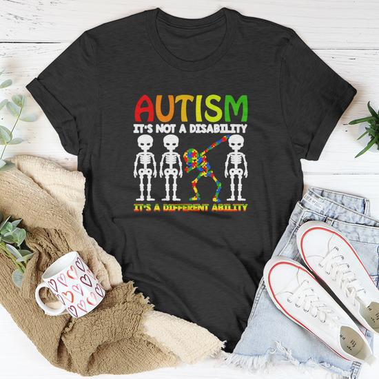 ADHD Skeleton Retro T-Shirt - 'Not A Disability, A Different Ability' | Unisex Soft Cotton Tee