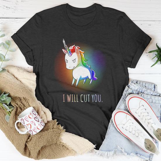 Unicorn I Will Cut You V2 T-shirt - Thegiftio