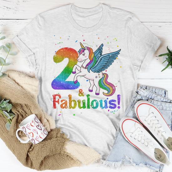 2 Years Old I Am 2 And Fabulous Unicorn Girl 2Nd Birthday T-shirt -  Thegiftio UK