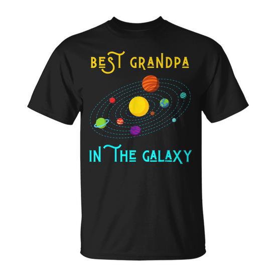 Best Grandpa in the Galaxy Funny Milky Way Dad Science Space Unisex T-Shirt