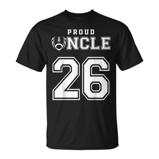 Custom Proud Football Uncle Number 26 Personalized for Men Unisex T-Shirt