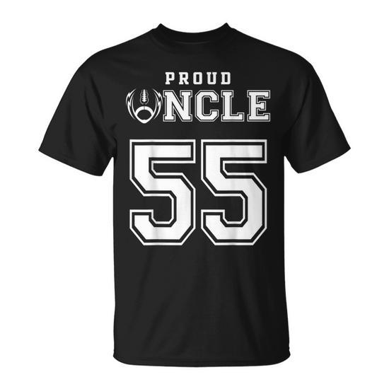 Custom Proud Football Uncle Number 55 Personalized for Men Unisex T-Shirt