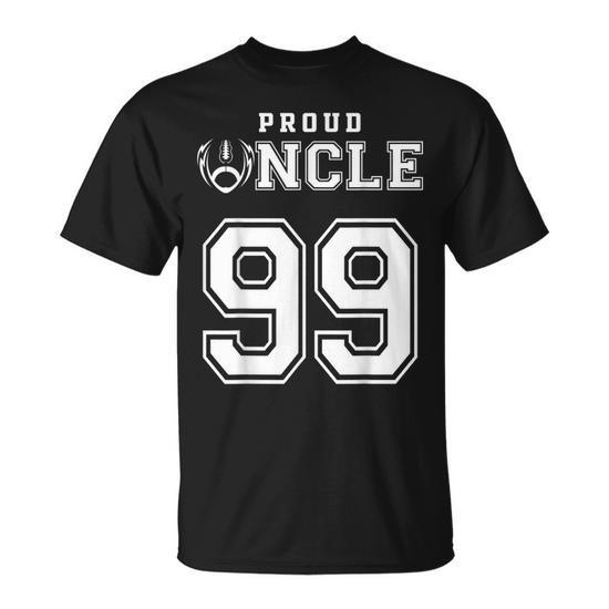 Custom Proud Football Uncle Number 99 Personalized for Men Unisex T-Shirt