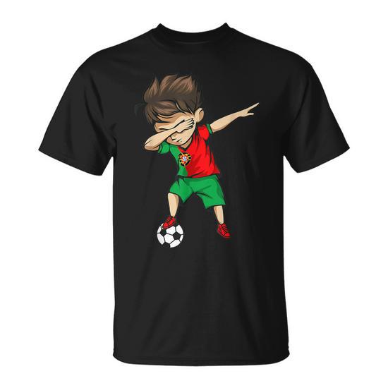 Dabbing Soccer Boy Portugal Jersey Portuguese Football T shirt Seseable UK