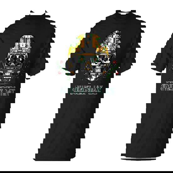 Green Bay Football Helmet Sugar Skull Day Of The Dead T-Shirt Green Bay Football Helmet Sugar Skull Day Of The Dead T-Shirt