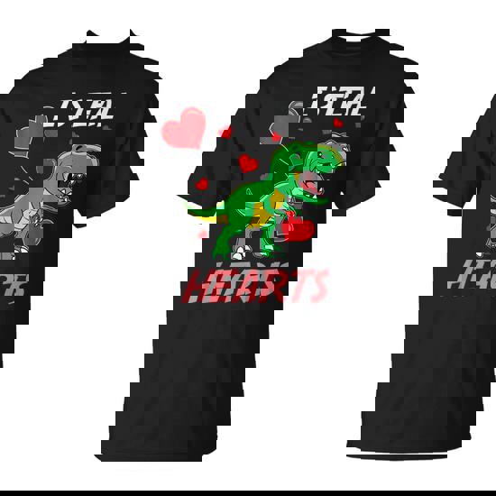Boys Valentines Day Shirt Kids T-Rex Dinosaur I Steal Hearts Boys Valentines Day Shirt Kids T-Rex Dinosaur I Steal Hearts