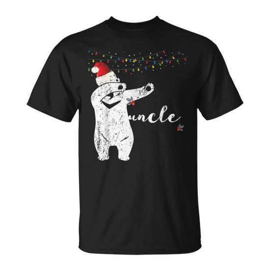 Uncle Bear with Santa Hat Dabbing Christmas Pajamas Unisex T-Shirt