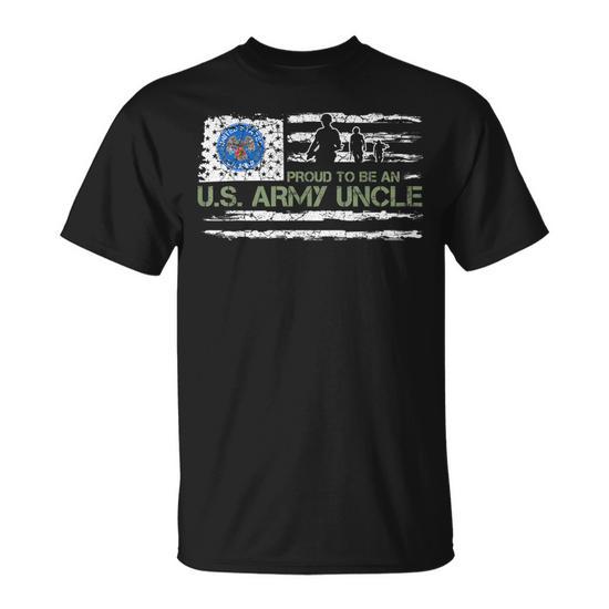 Vintage USA American Flag Proud to Be an Army Uncle Military Unisex T-Shirt