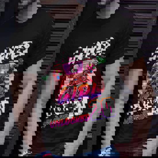 Level 20 Unlocked T-Shirt 20th Video Gamer Birthday Gift