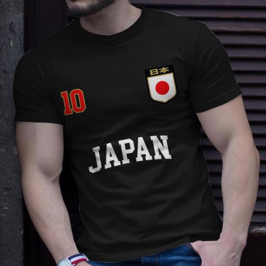 Japan Soccer Team 10 Retro Japanese Flag Nihon T-shirt - Thegiftio