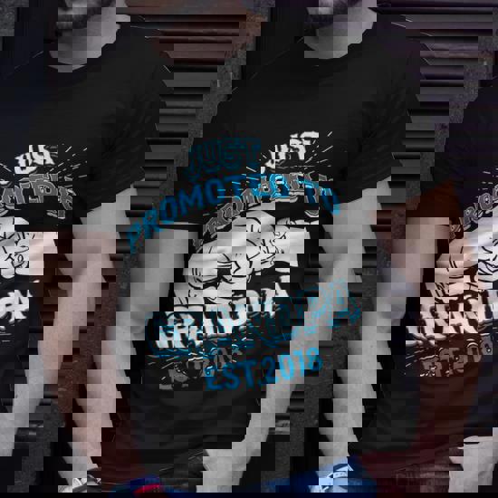 Promoted To Grandpa Est 2018 T-Shirt Promoted To Grandpa Est 2018 T-Shirt