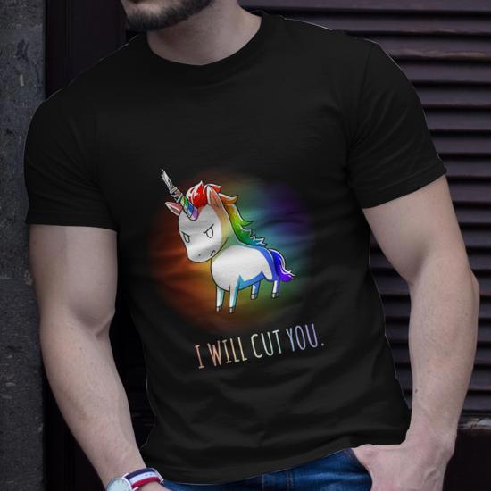 Unicorn I Will Cut You V2 T-shirt - Thegiftio