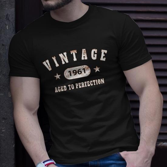Vintage 1961 Aged To Perfection V2 T-shirt - Thegiftio