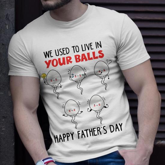 I Used To Live In Your Balls Funny Dad Father's Day T-Shirt