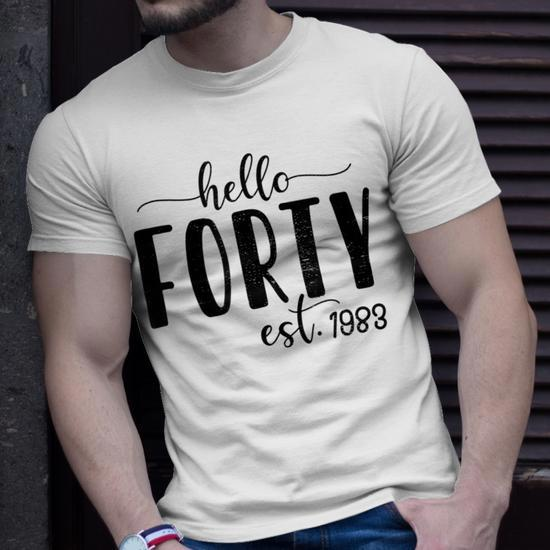 Hello Forty Est 1983 T-Shirts for Women 40th Birthday Tee Tops