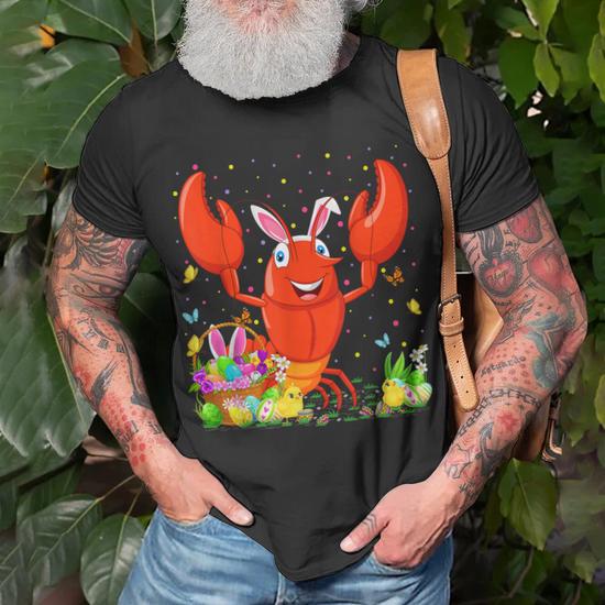 Easter Lobster Fish Bunny Egg Hunting Lobster East T-Shirt