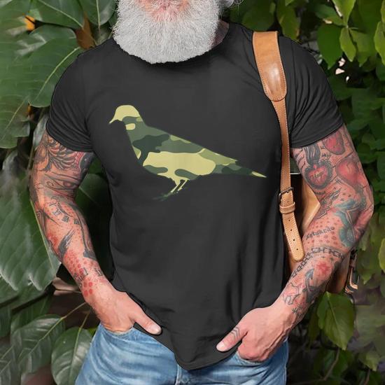Military Dove Camo Men Print Us Pigeon Bird Veteran T-Shirt - Seseable