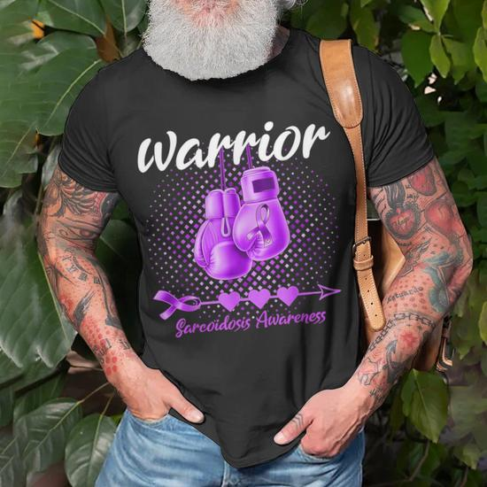 Overdose Awareness Flag Purple Ribbon Addiction Recovery T-Shirt
