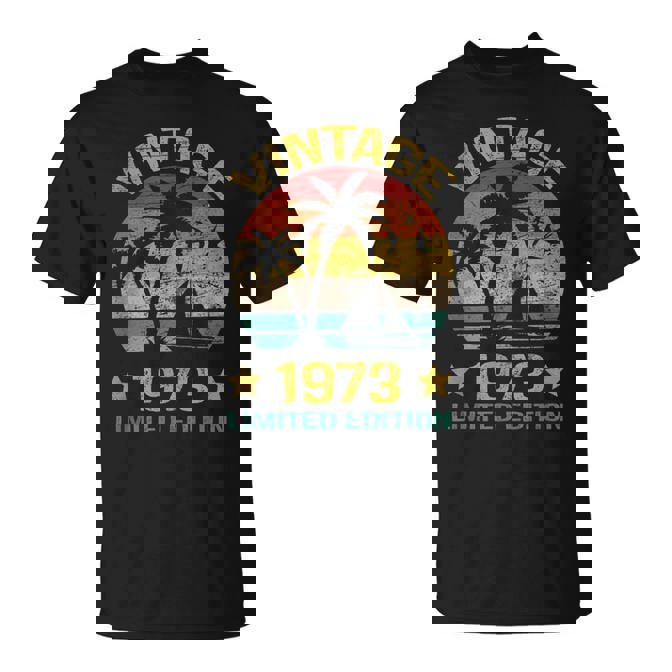 Vintage 50. Geburtstag T-Shirt - Limited Edition Von 1975 Mit Retro Palmen Design