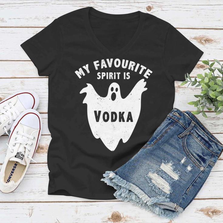 My Favorite Spirit Is Vodka Funny Halloween Vodka Drinker   V3 Women V-Neck T-Shirt