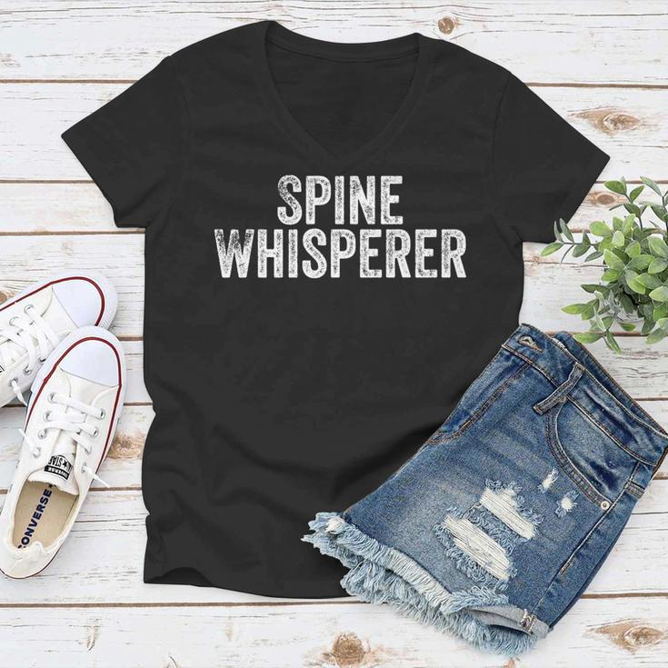 Spine Whisperer Gift For Chiropractor Students Chiropractic V3 Women V-Neck T-Shirt