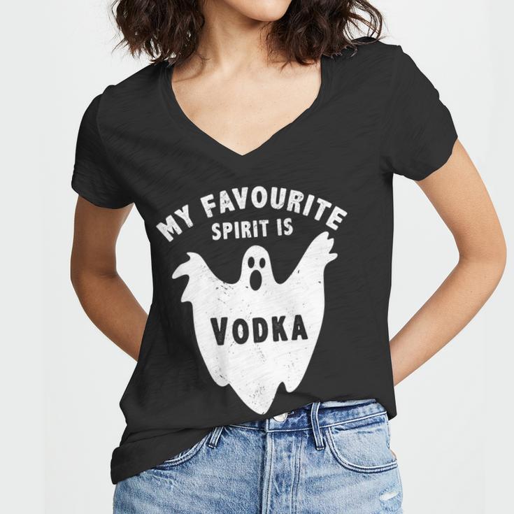 My Favorite Spirit Is Vodka Funny Halloween Vodka Drinker   V3 Women V-Neck T-Shirt