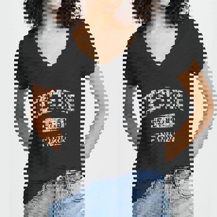 Destin Florida Fl Vintage Established Sports Design Women V-Neck T-Shirt