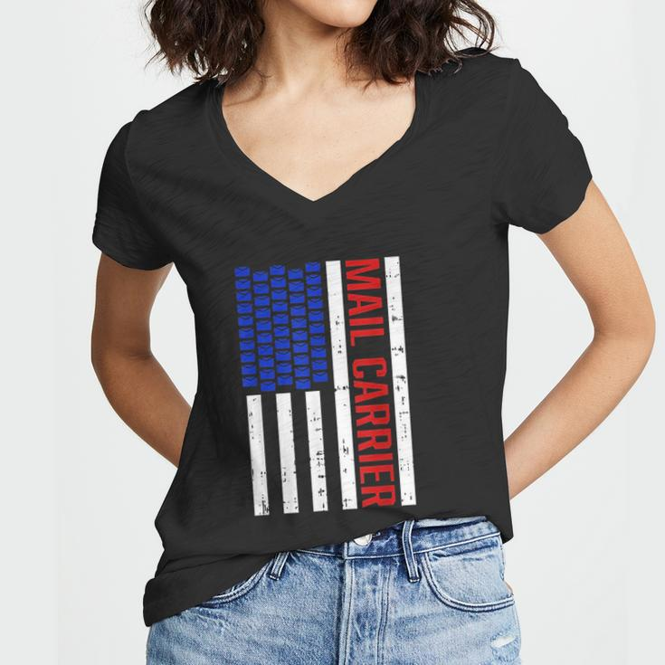 Proud Patriotic Postal Worker American Flag Us Postal Worker V2 Women V-Neck T-Shirt
