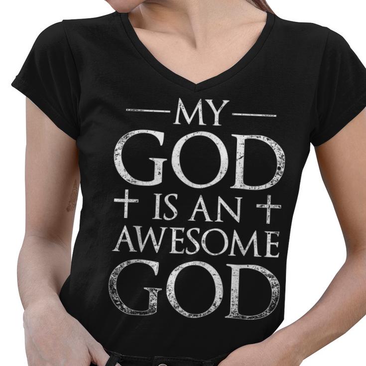 Holy Bible Christian Gift Cross Jesus Christ Devo Prayer  V3 Women V-Neck T-Shirt